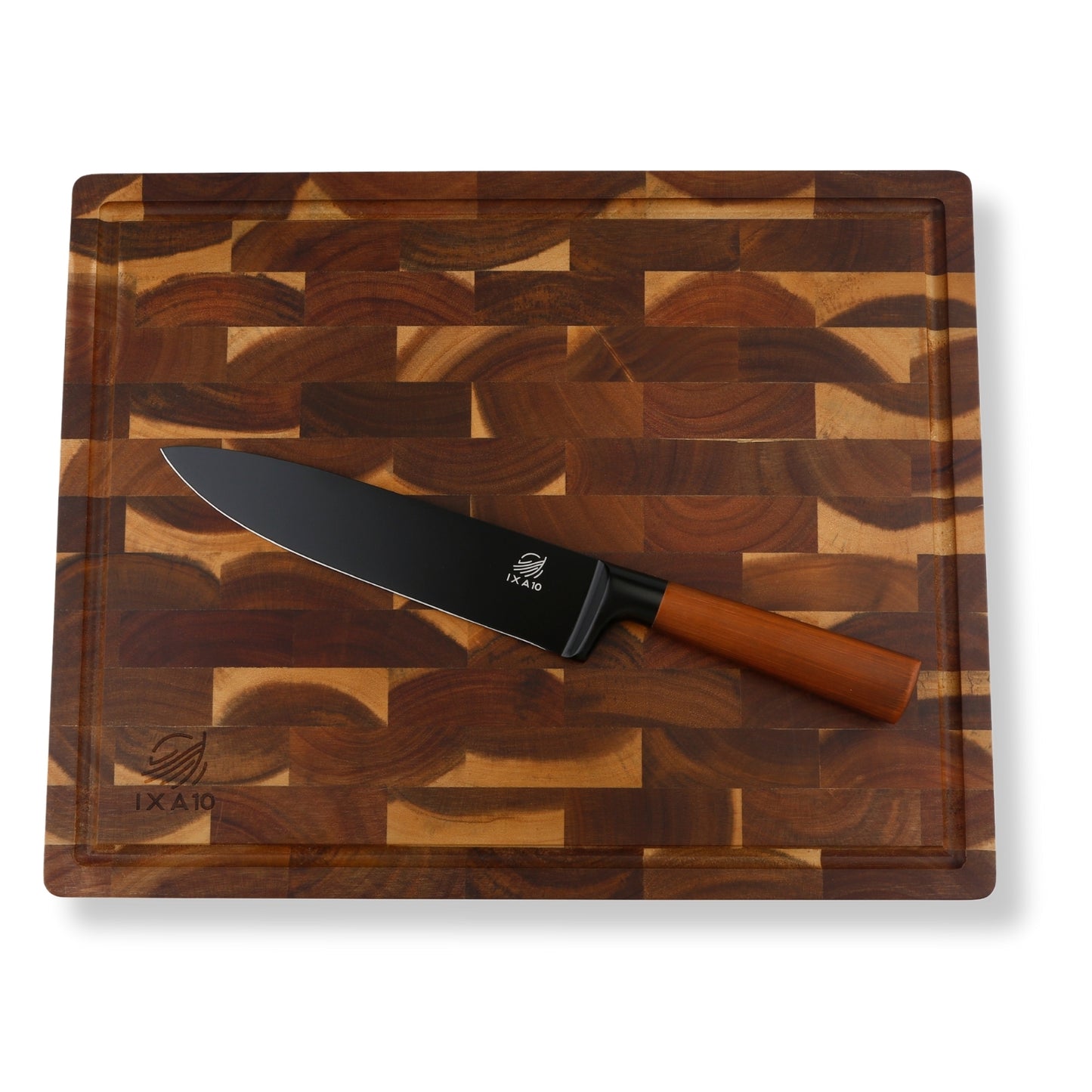 IXA10® | Tabla de Madera de Acacia + Cuchillo Chef