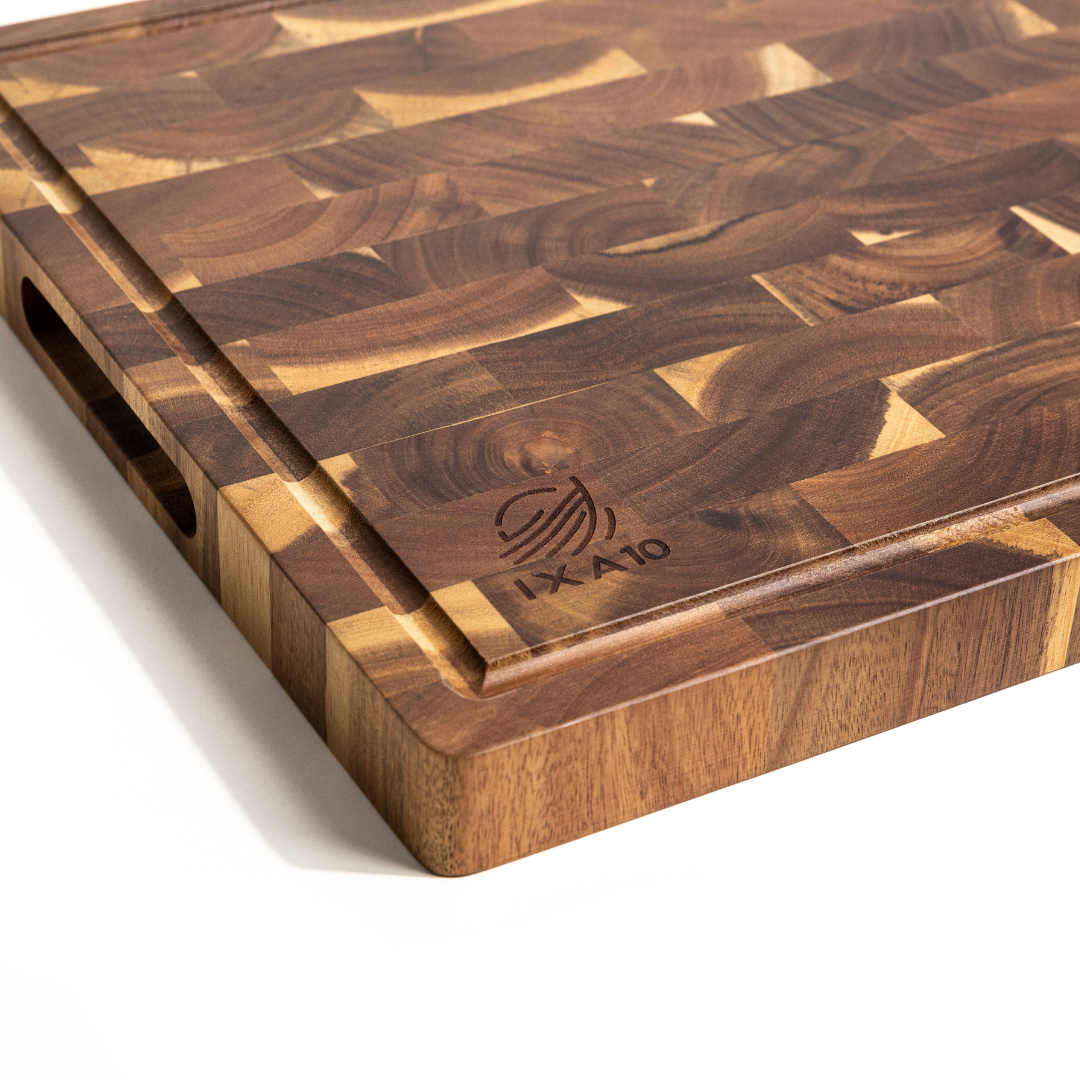 IXA10® | Tabla de Madera de Acacia + Cuchillo Chef