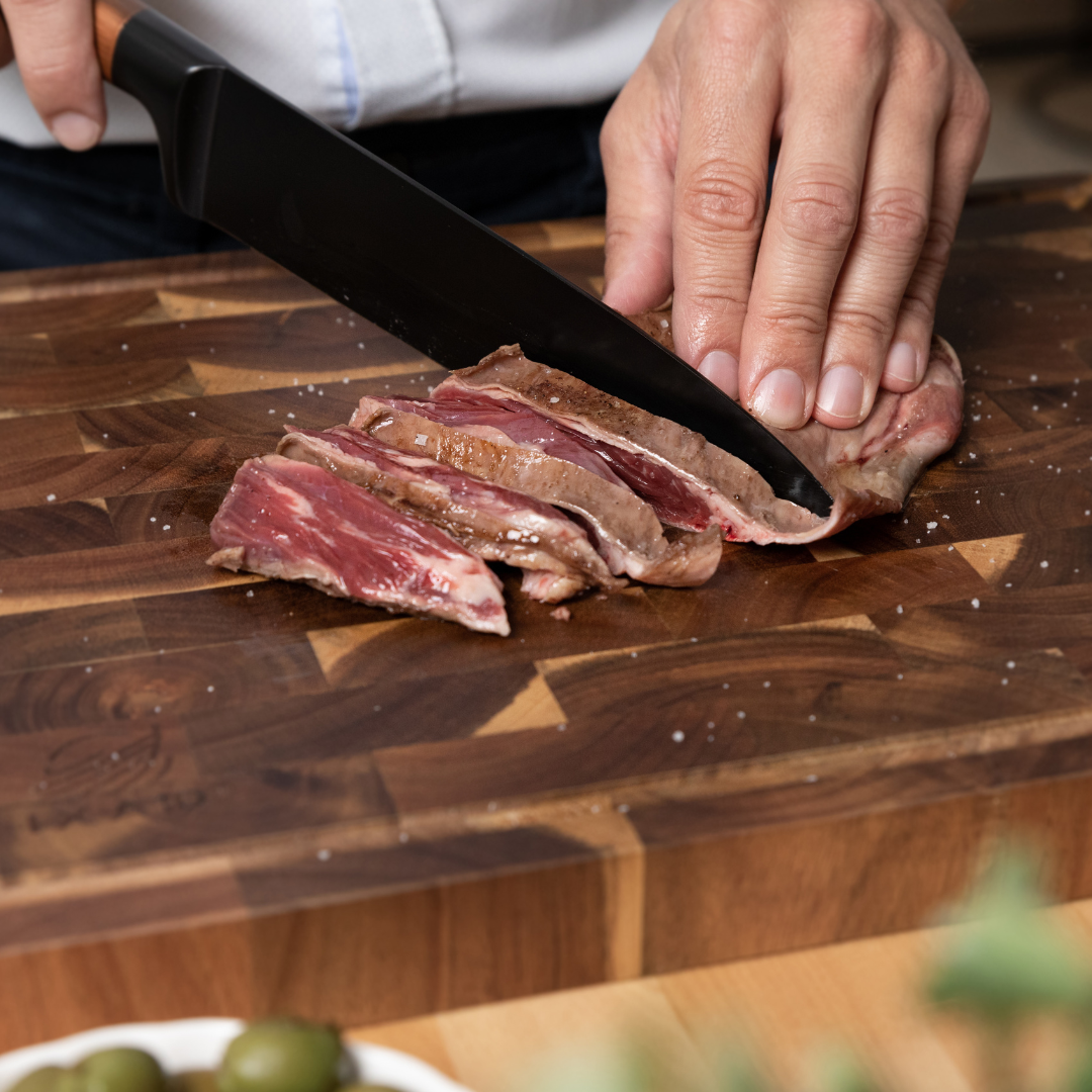 IXA10® | Tabla de Madera de Acacia + Cuchillo Chef