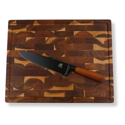 IXA10® | Tabla de Madera de Acacia + Cuchillo Chef
